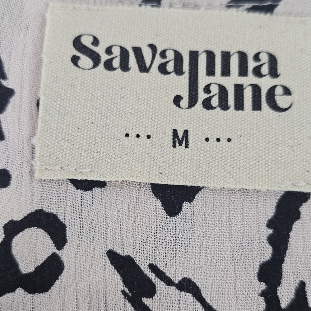 Savanna Jane Black and Cream Patterned Fabric - Picture 5 of 13